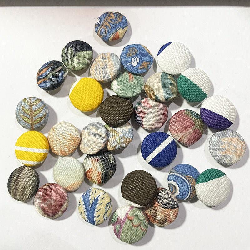 Pack 20 Botones Forrados En Tela - Textil Rehuce