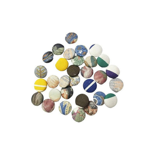 Pack 20 Botones Forrados En Tela - Textil Rehuce