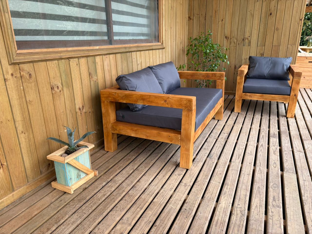 Juego De Terraza Madera 3 Personas