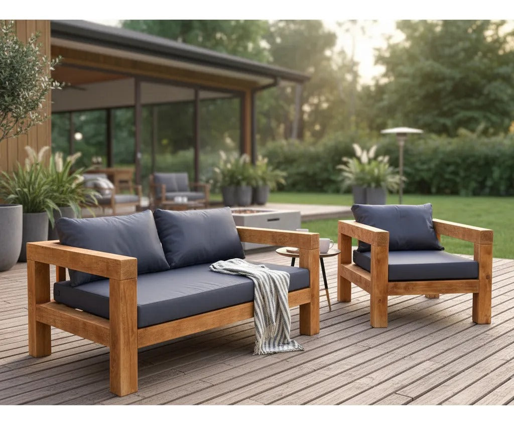 Juego De Terraza Madera 3 Personas